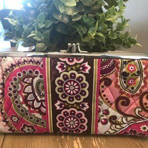 Vera Bradley Kisslock Wallet Very Berry Paisley